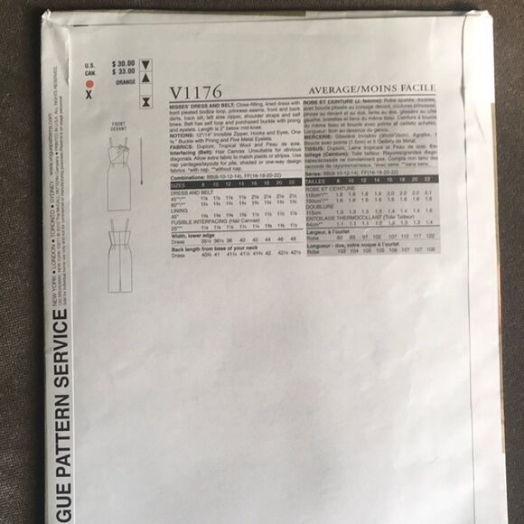 Vogue New pattern #1176. Dress by Michael Kors - Picture 4 of 5